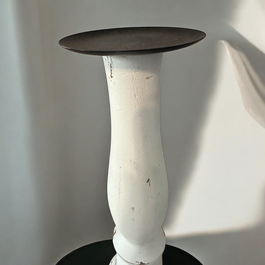 Candleholder Tall Chippy White