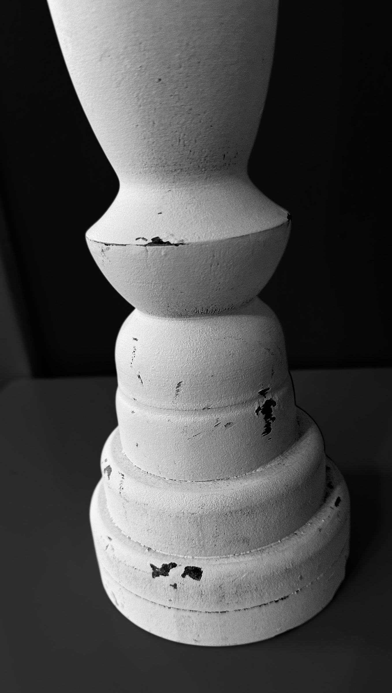 Candleholder Tall Chippy White