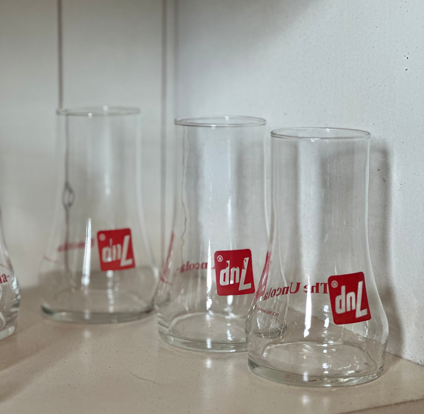7up "The Uncola Glasses" Vintage