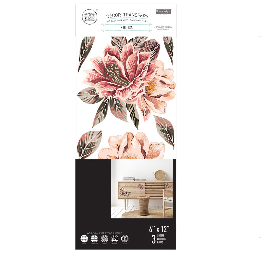 SMALL TRANSFERS – EXOTICA – 3 SHEETS, 6″X12″