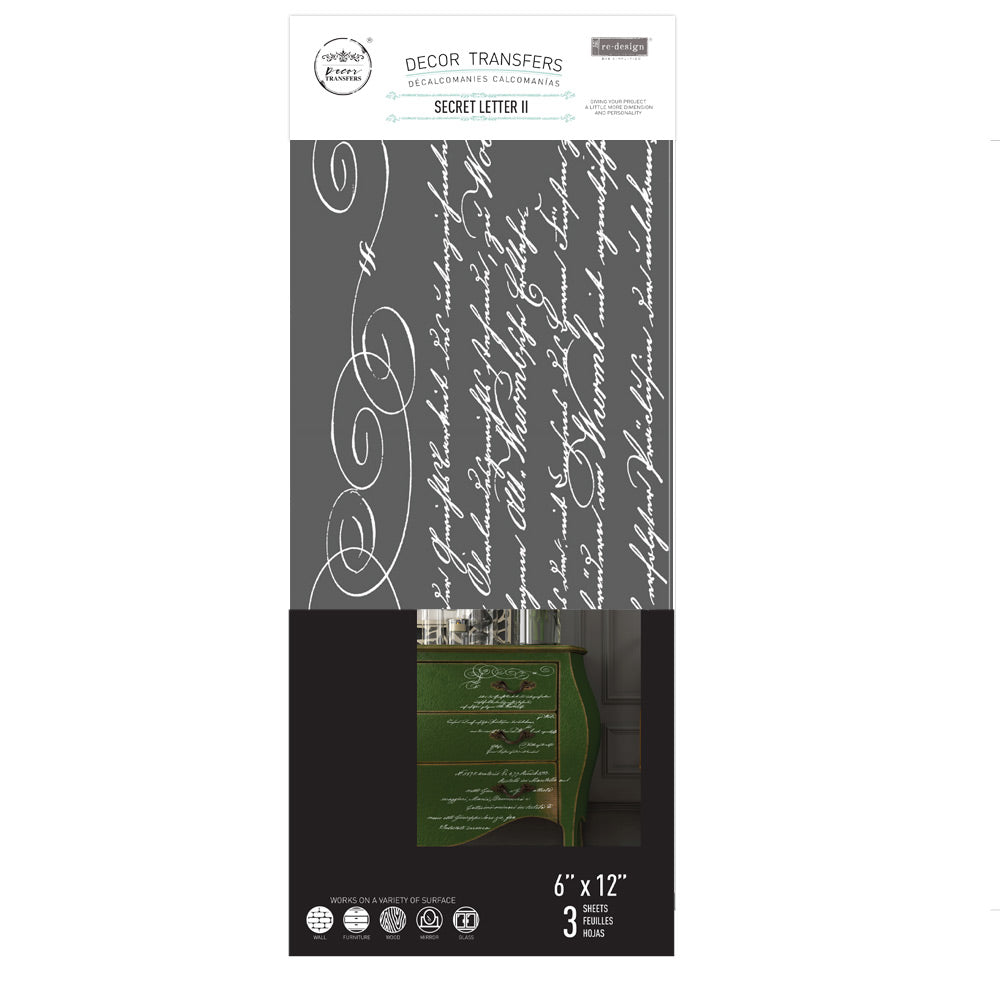 SMALL TRANSFERS – SECRET LETTER ll – 3 SHEETS, 6″X12″