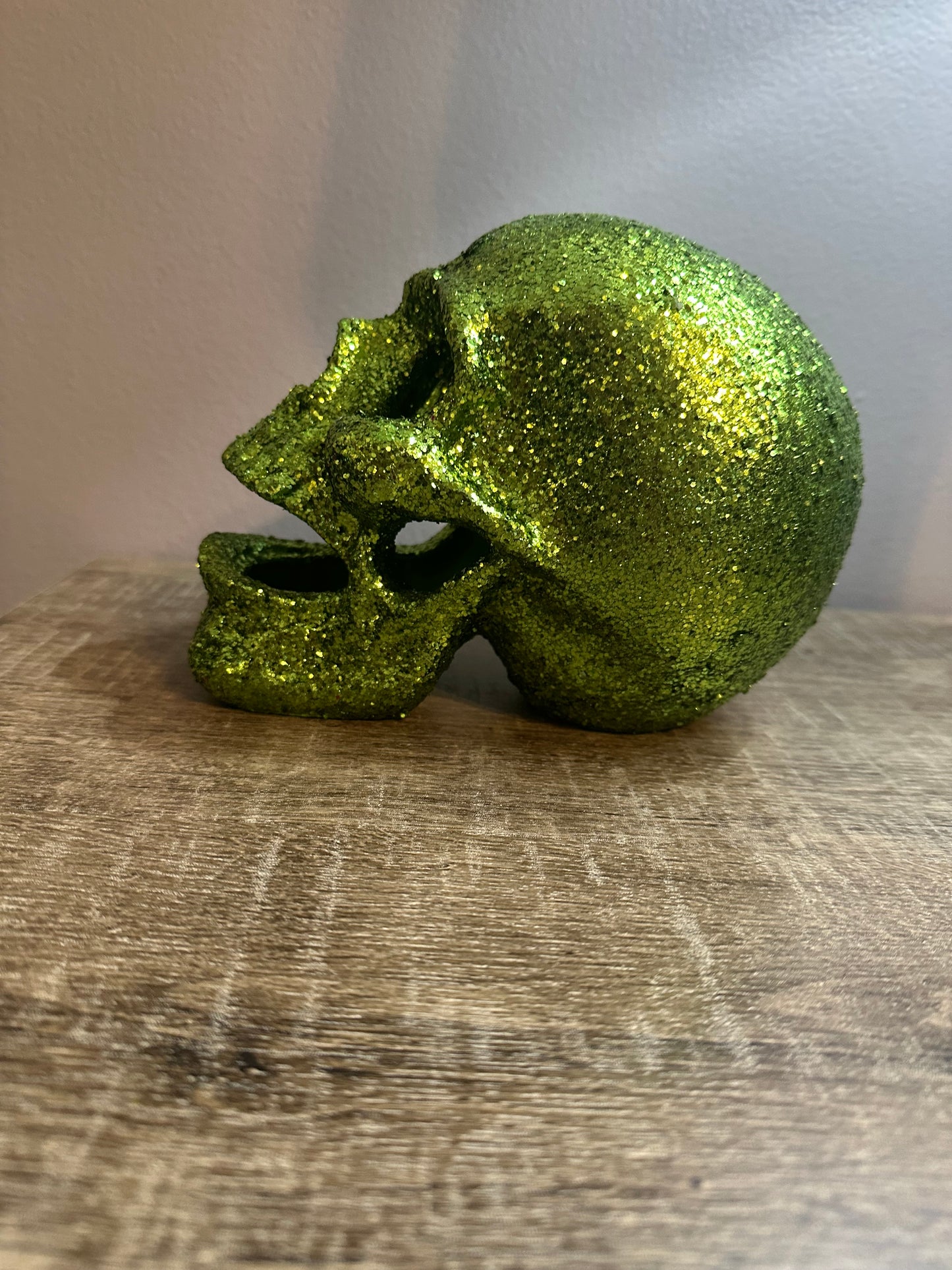 Glitter Skull Green