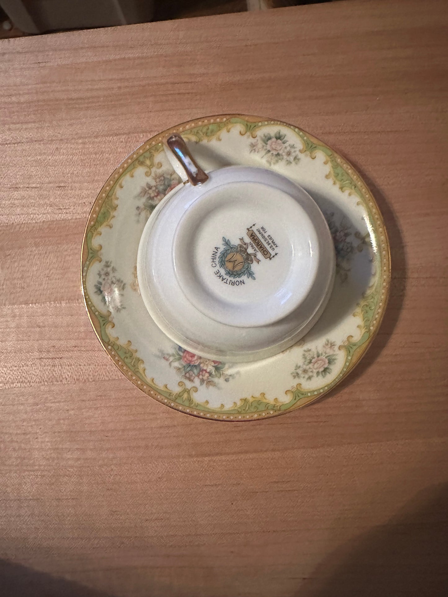 Noritake China Porcelain N3149 Floral w/Gold Tea Cup & Saucer Set