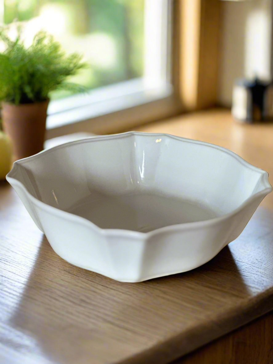 Square Scallop Casserole Dish, Vtg