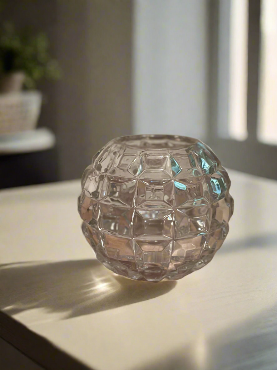 Glass sphere candle holder