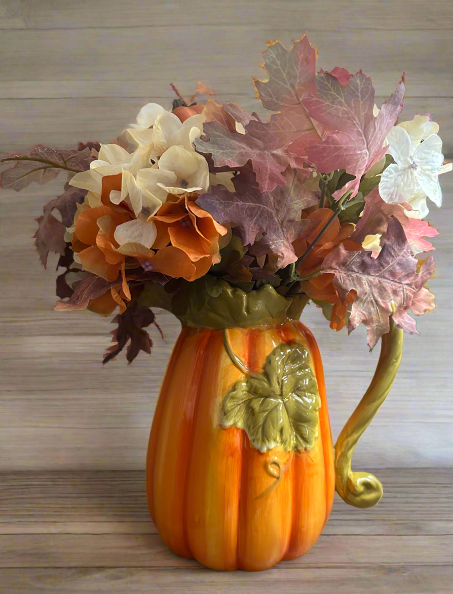 Fall Floral in Pumpkin Vase
