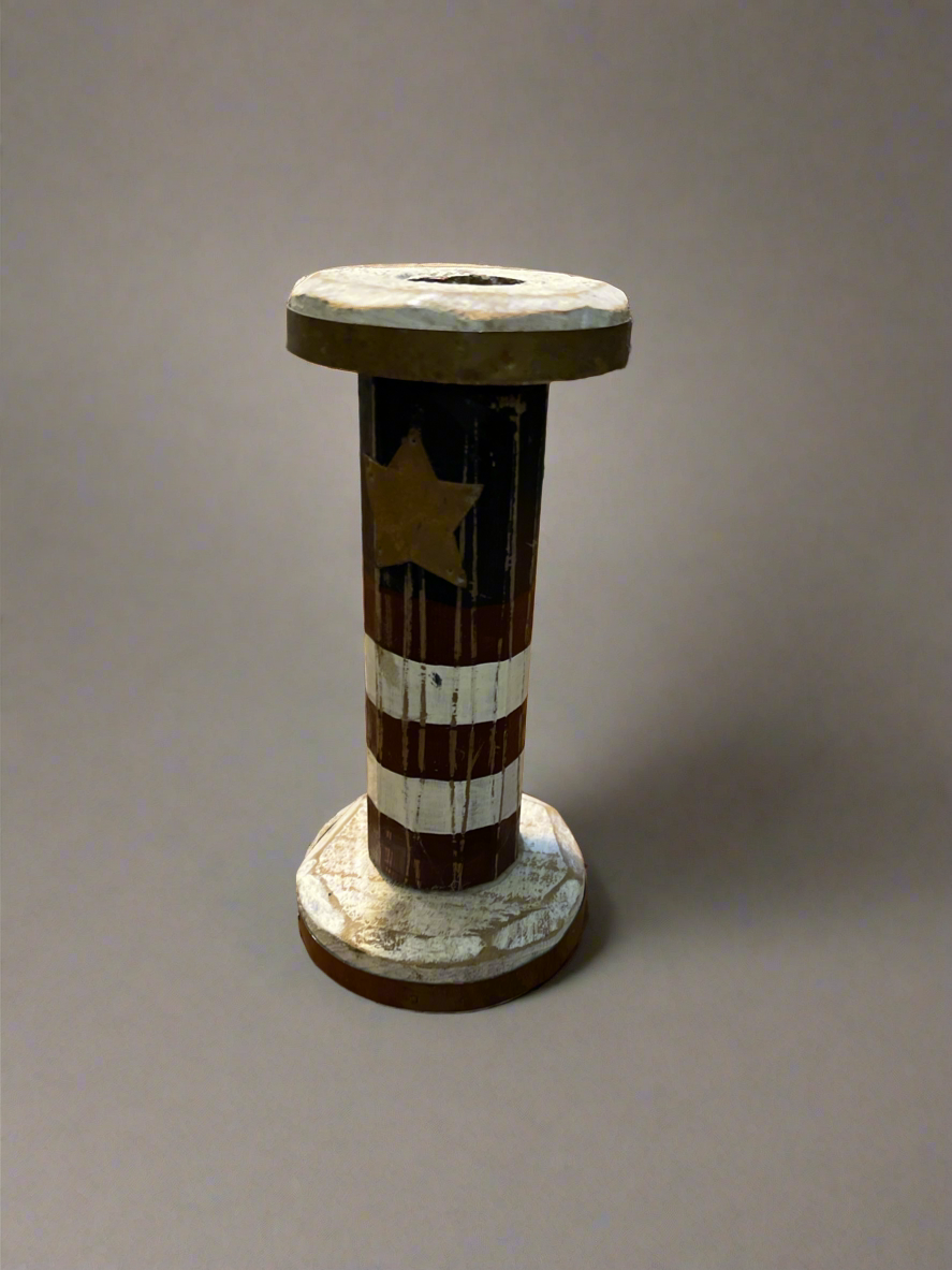 Primitive Flag Candlestick Holder
