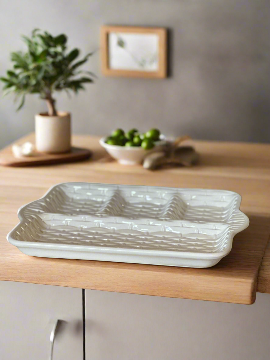 Whittier Pottery Basketweave Tray