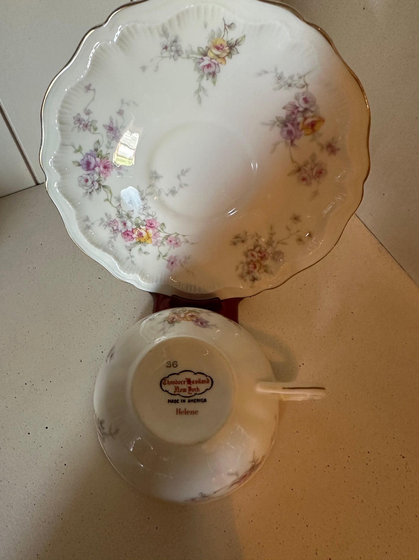 Vintage Haviland Helene teacup and saucer set