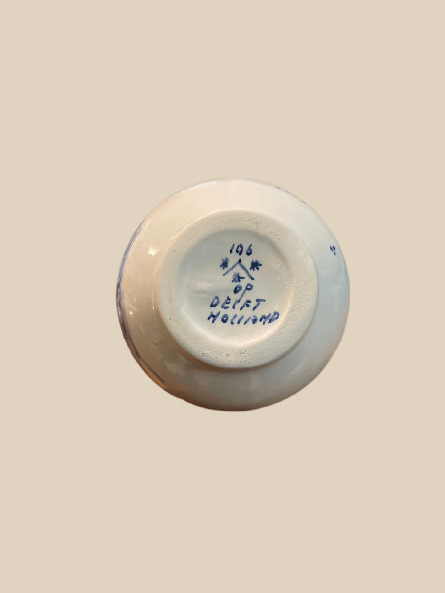 Vintage DELF Blue Hand painted creamer vase Made In Holland