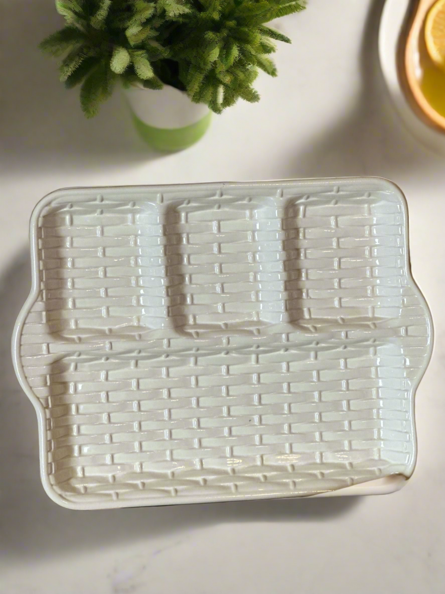Whittier Pottery Basketweave Tray