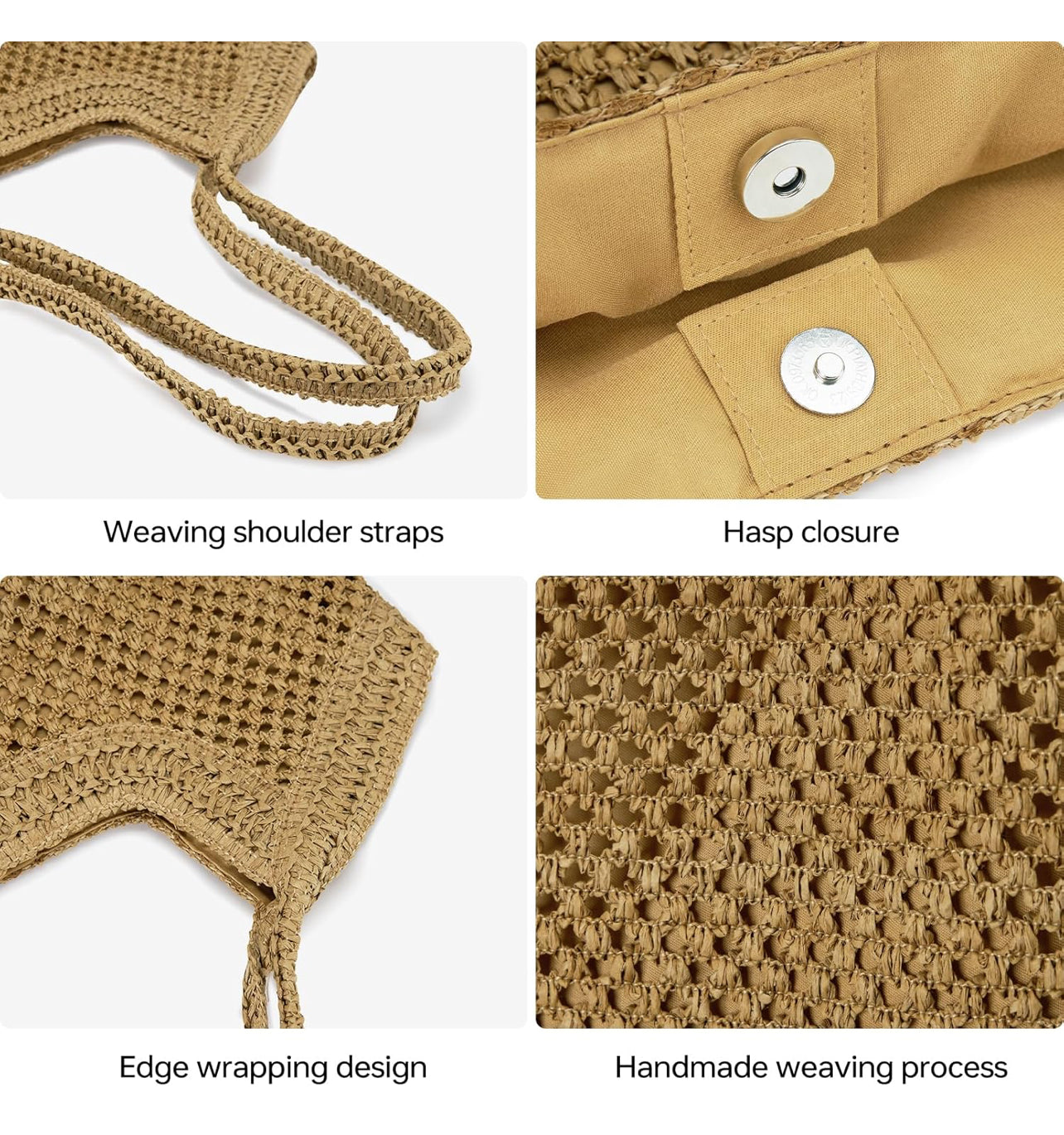 Kiss Sea Straw Mesh Beach Bag