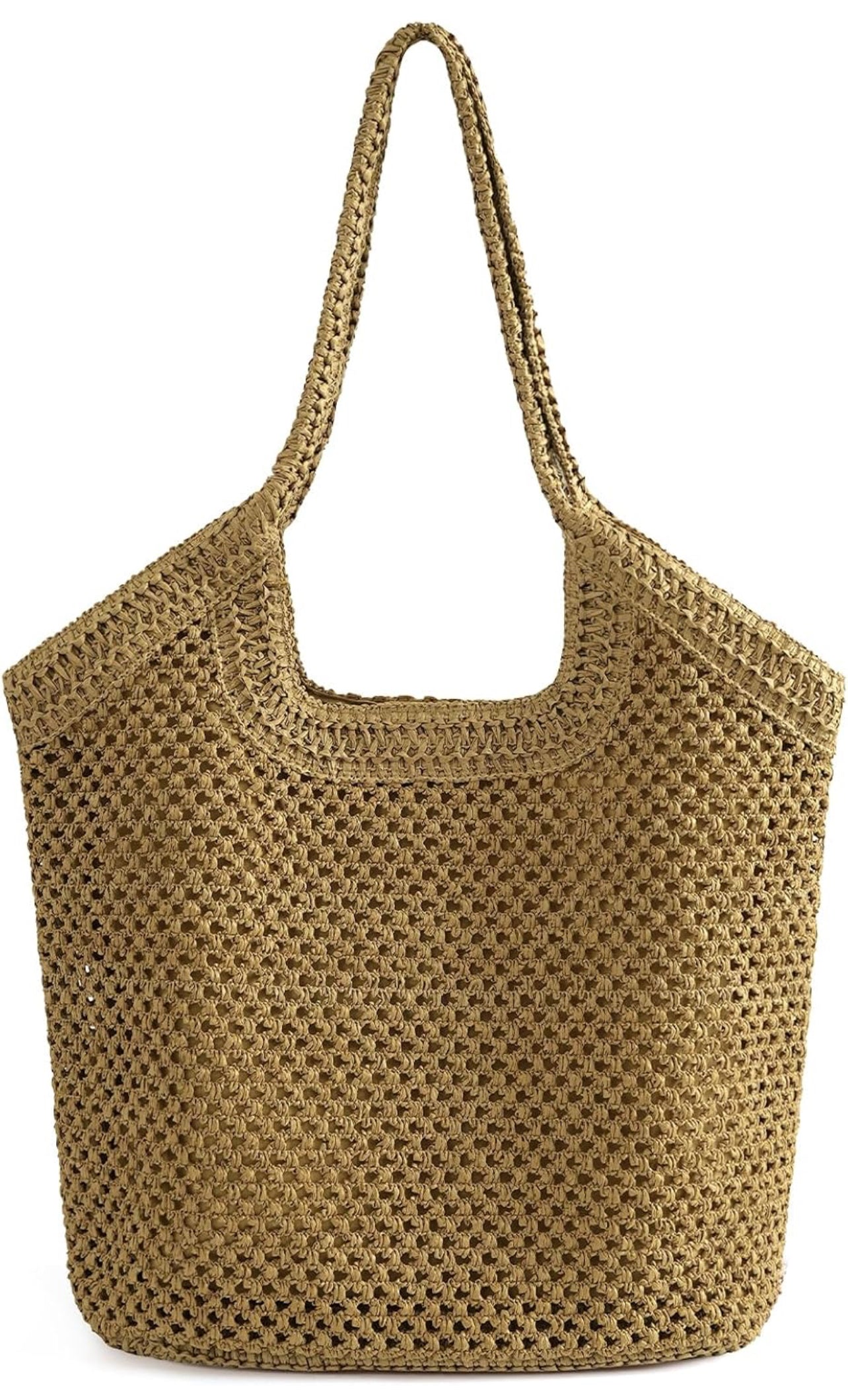 Kiss Sea Straw Mesh Beach Bag