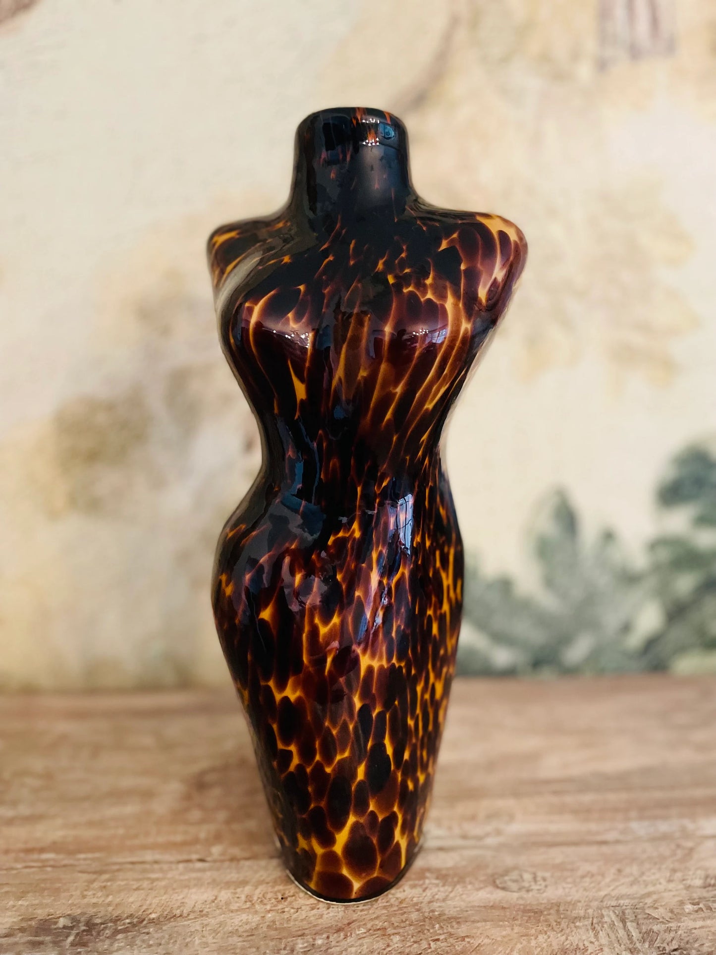 Tortoise Glass Torso Vase