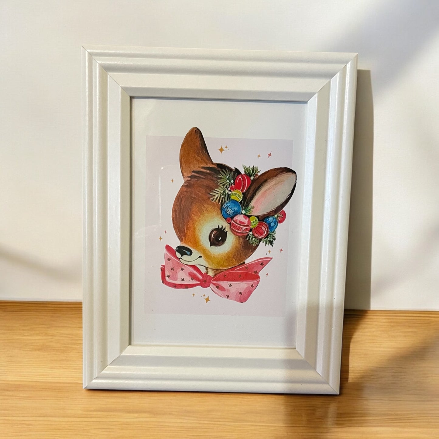 Pink Vintage reindeer