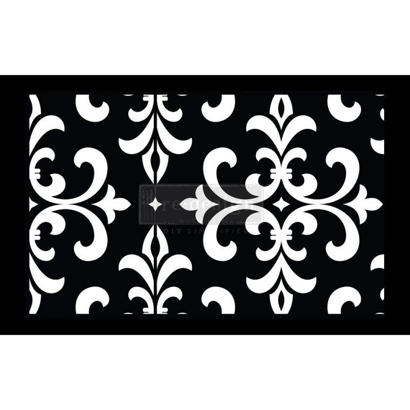Modern Damask Stencil Roll