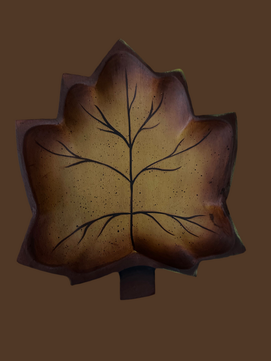 Wood Fall Leaf Plate