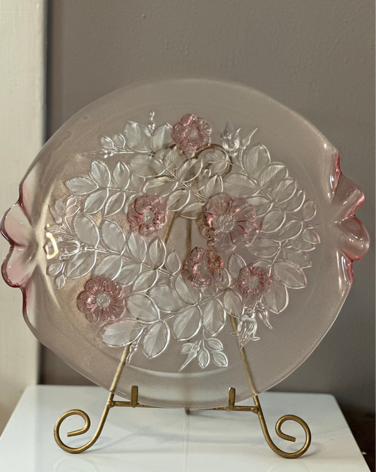 Mikasa Pink Glass Serving Platter