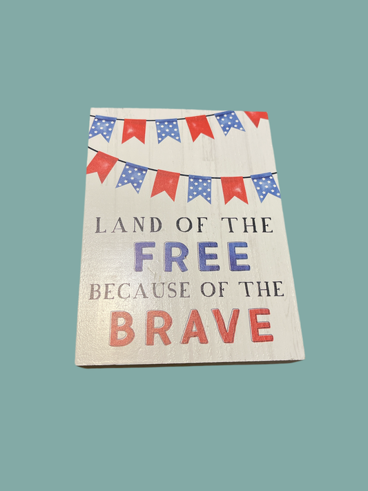 USA Decor- Land of the Free because of the Brave