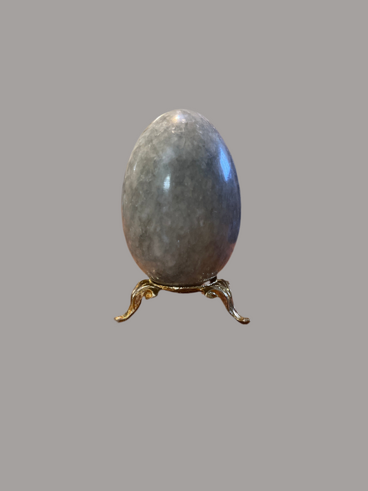 Alabaster Egg with Gold Base