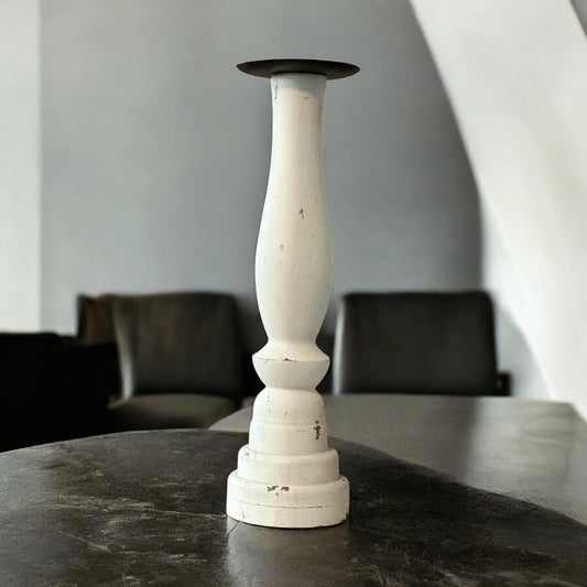 Candleholder Tall Chippy White