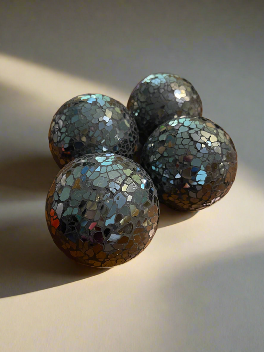 Mirrored Tiled Decorative Ball set