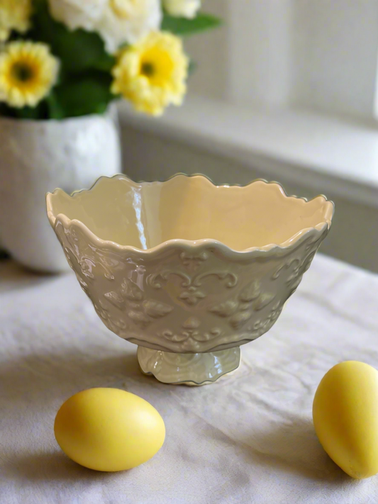 Sweet Olive Fancy Scroll Pedestal 9” Bowl