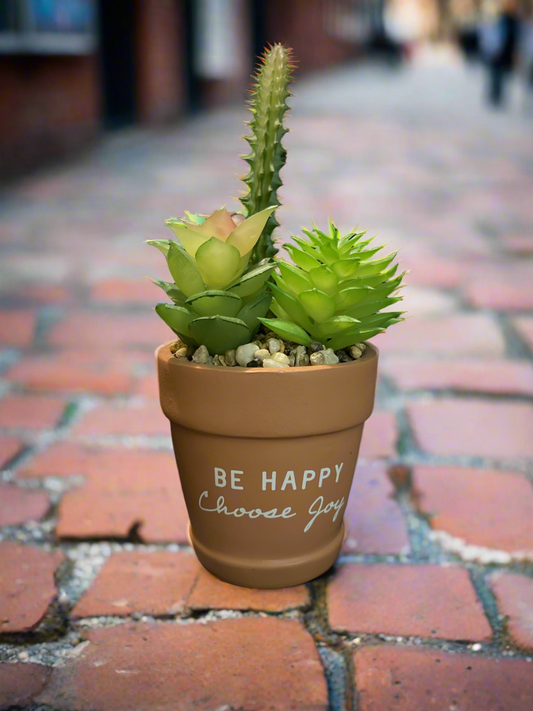 Faux Succulent- Be Happy Choose Joy