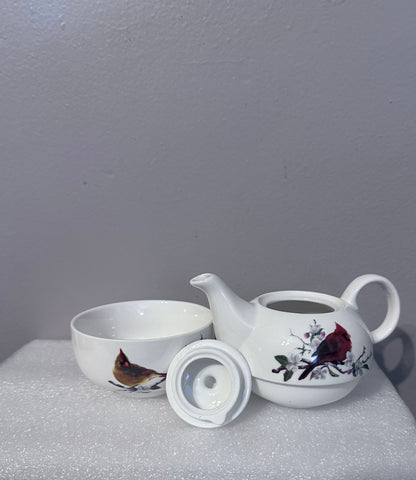Cardinal Porcelain Tea for 1
