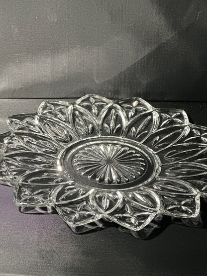 Vintage Clear 
Glass Star
 Burst Plate
