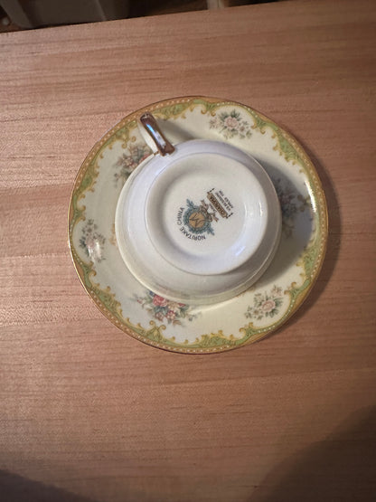 Noritake China Porcelain N3149 Floral w/Gold Tea Cup & Saucer Set