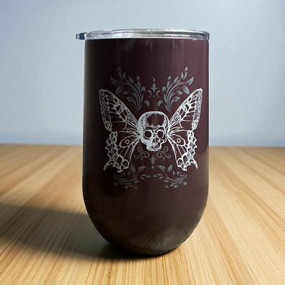 Tumbler Purple Butterfly Skull