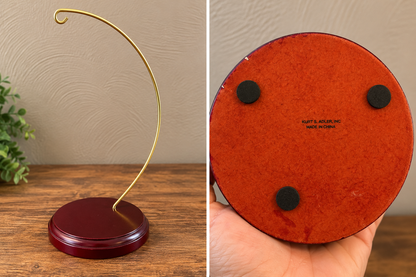 Kurt S. Adler Gold Metal Ornament Display Stand with Wood Base – 10"