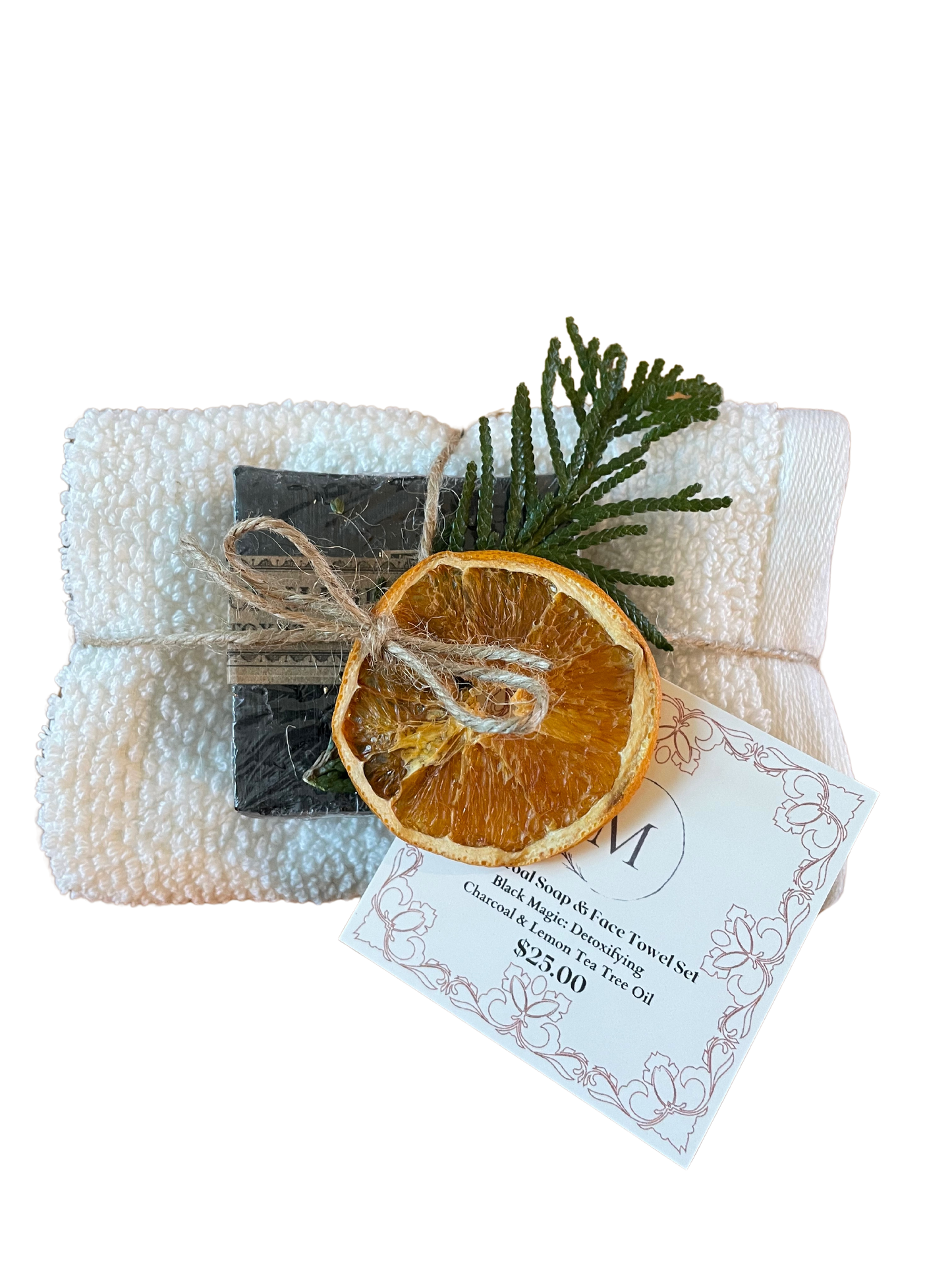 Charcoal Soap and Face Towel Gift Set