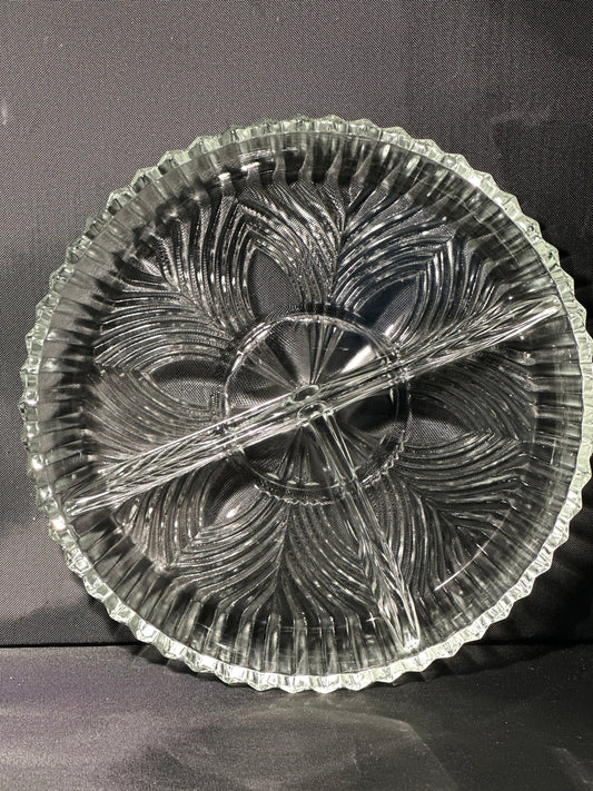 VtgCut Indiana Glass Divided Plate