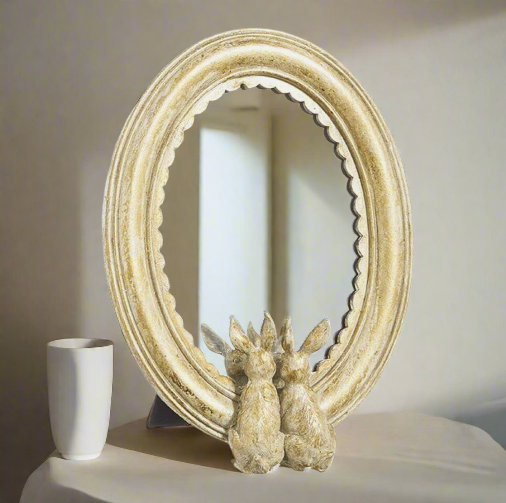 Gold Rabbit Mirror
