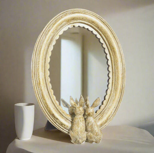 Gold Rabbit Mirror