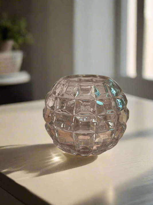 Glass sphere candle holder