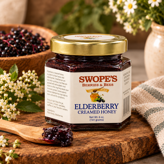Elderberry creamed honey
