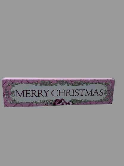 Merry Christmas Wood Shelf Decor