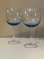 Vtg Blue Wine Glasses