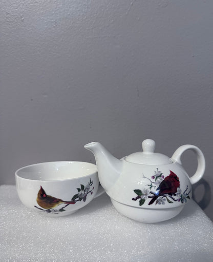 Cardinal Porcelain Tea for 1