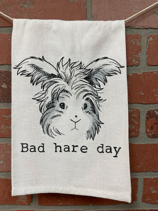 Bad Hare Day Tea towel