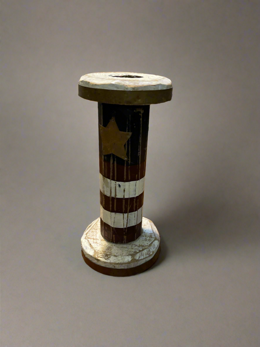 Primitive Flag Candlestick Holder