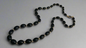 Vintage MONET Black Beaded and Gold Tone Necklace
