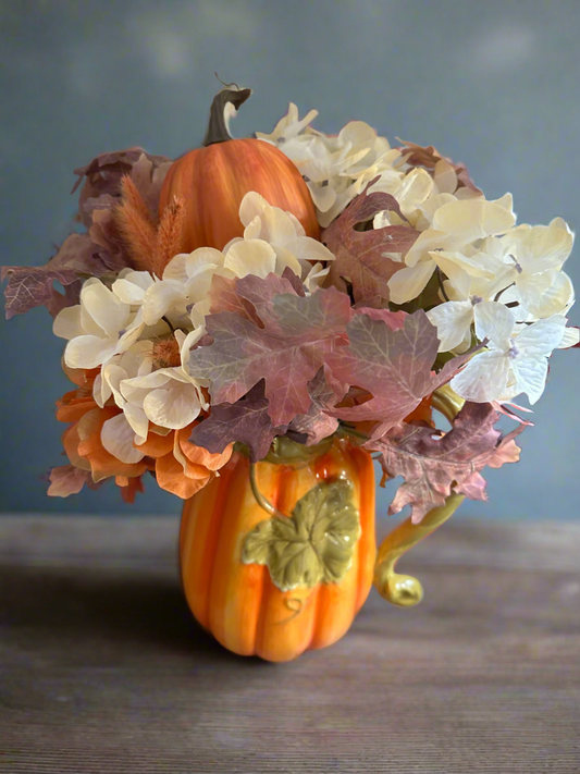 Fall Floral in Pumpkin Vase