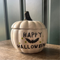 Happy Halloween Lidded Pumpkin