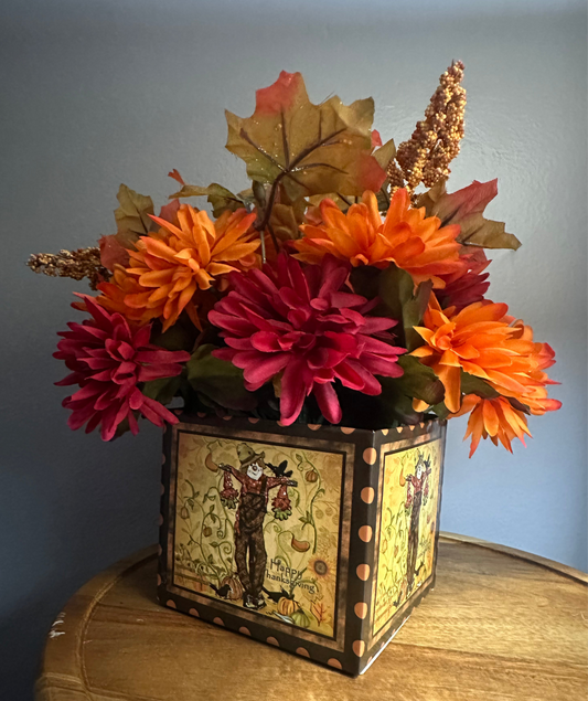 Fall Floral Scarecrow Box
