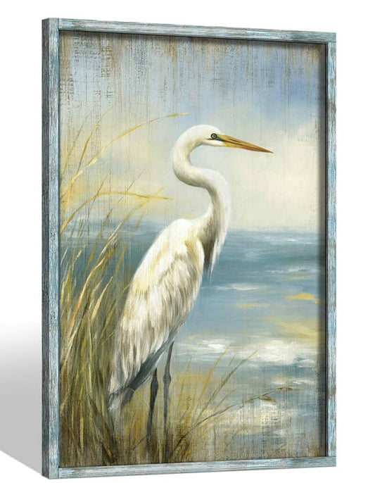 Heron Wooden Framed Wall Art