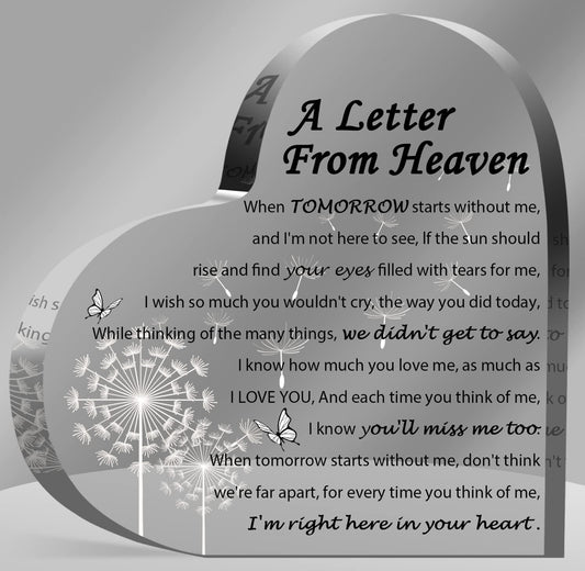 Sympathy Heart- A letter from heaven